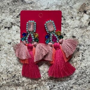 Colorful Tassel Statement Earrings